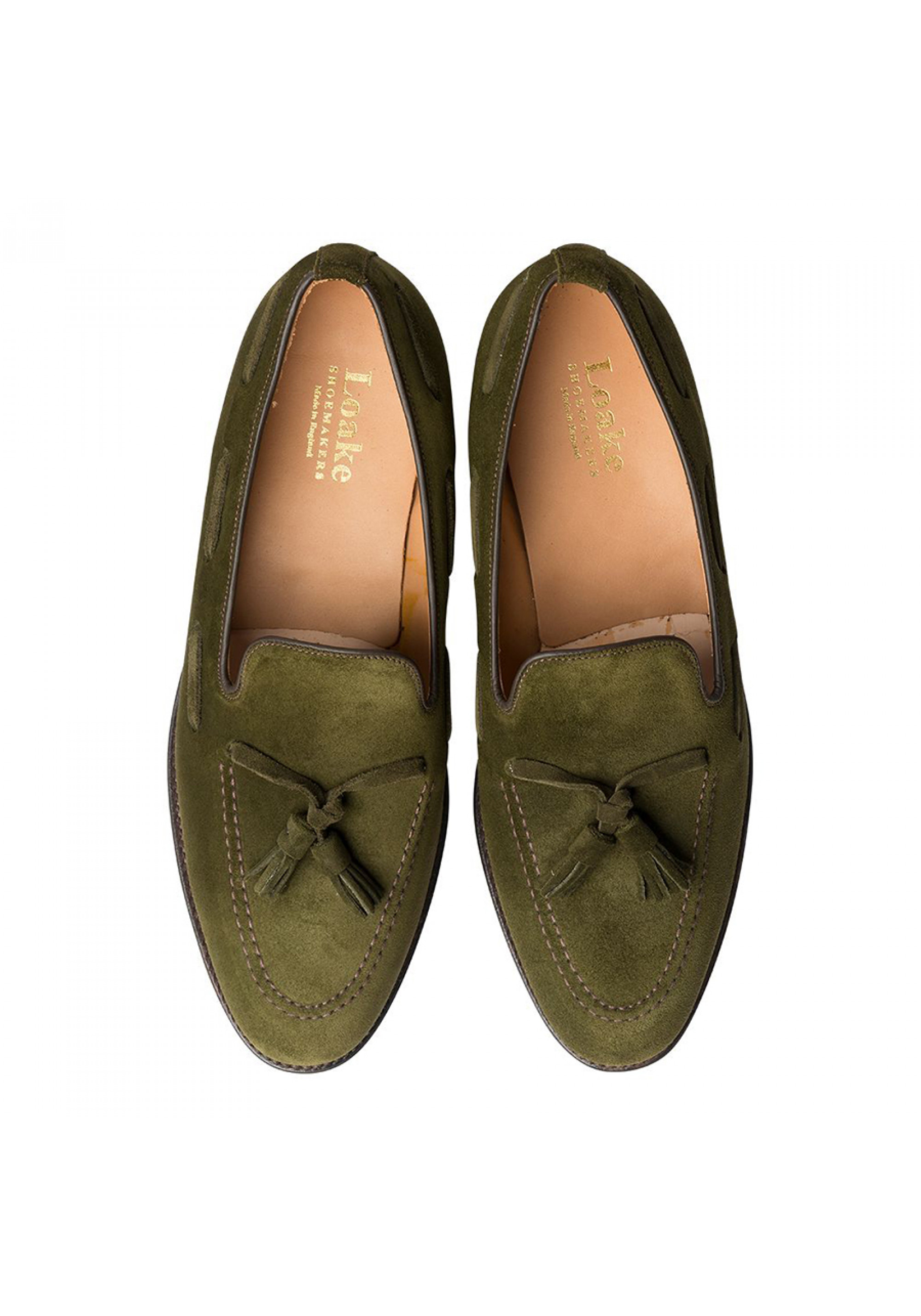 Lincoln Loafer LoakeShoes Green Suede SARTO bespoke